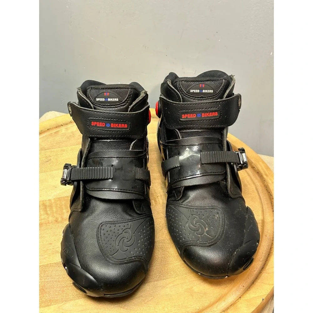 Riding Tribe Motorcycle Boots Mens 45 Black Speed Bikers A09003 Sport Racing